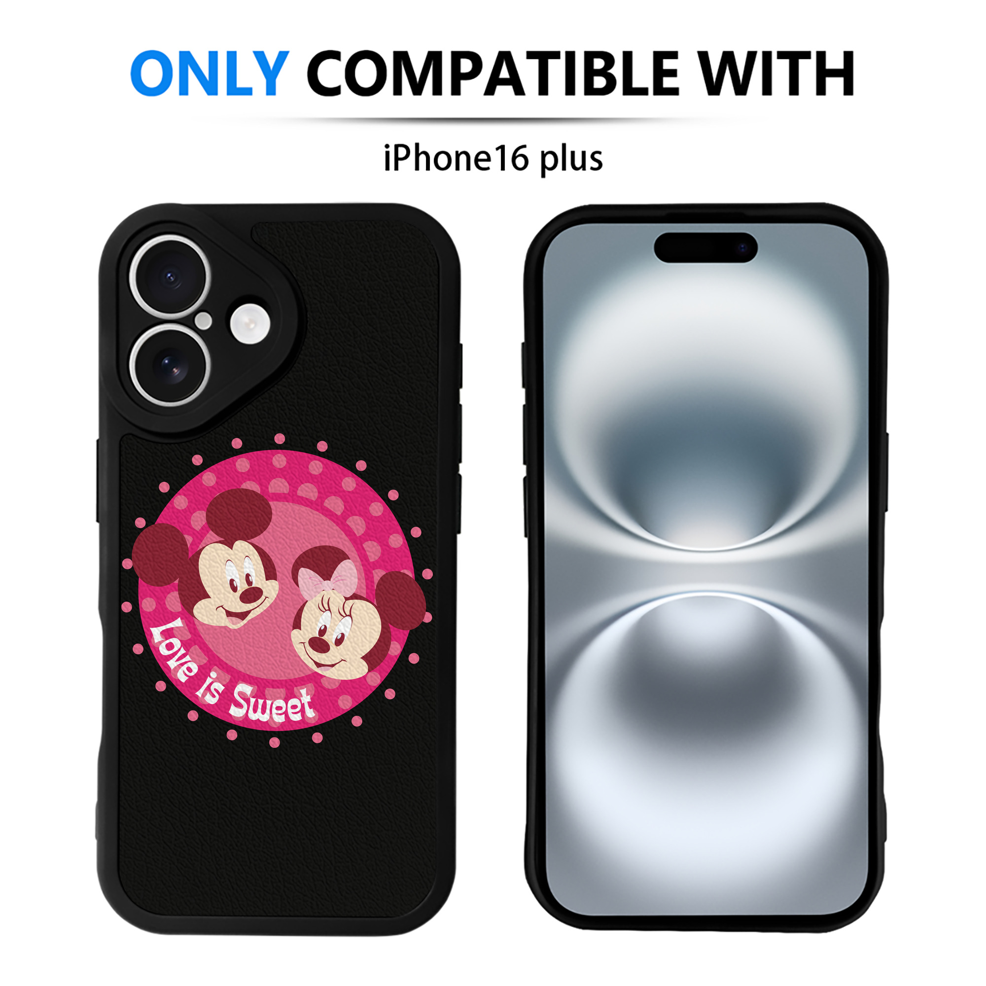 （画像用） ミッキーマウス Mickey Mouse 【iPhone 16シリーズ対応】シリコンスマホケース（レザー調） 材質：シリコン